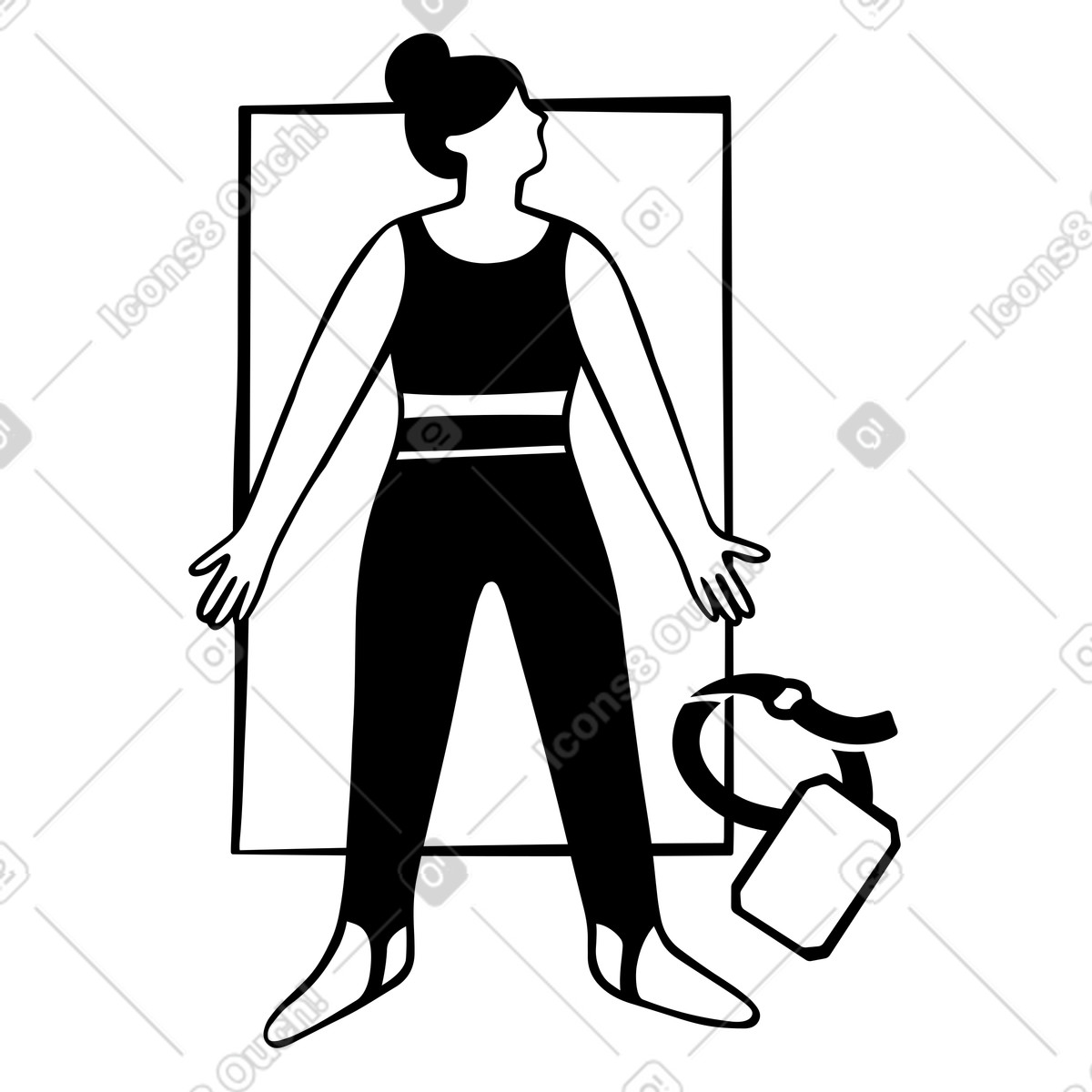 Woman relaxing in shavasana yoga pose illustration Journal style download PNG, SVG