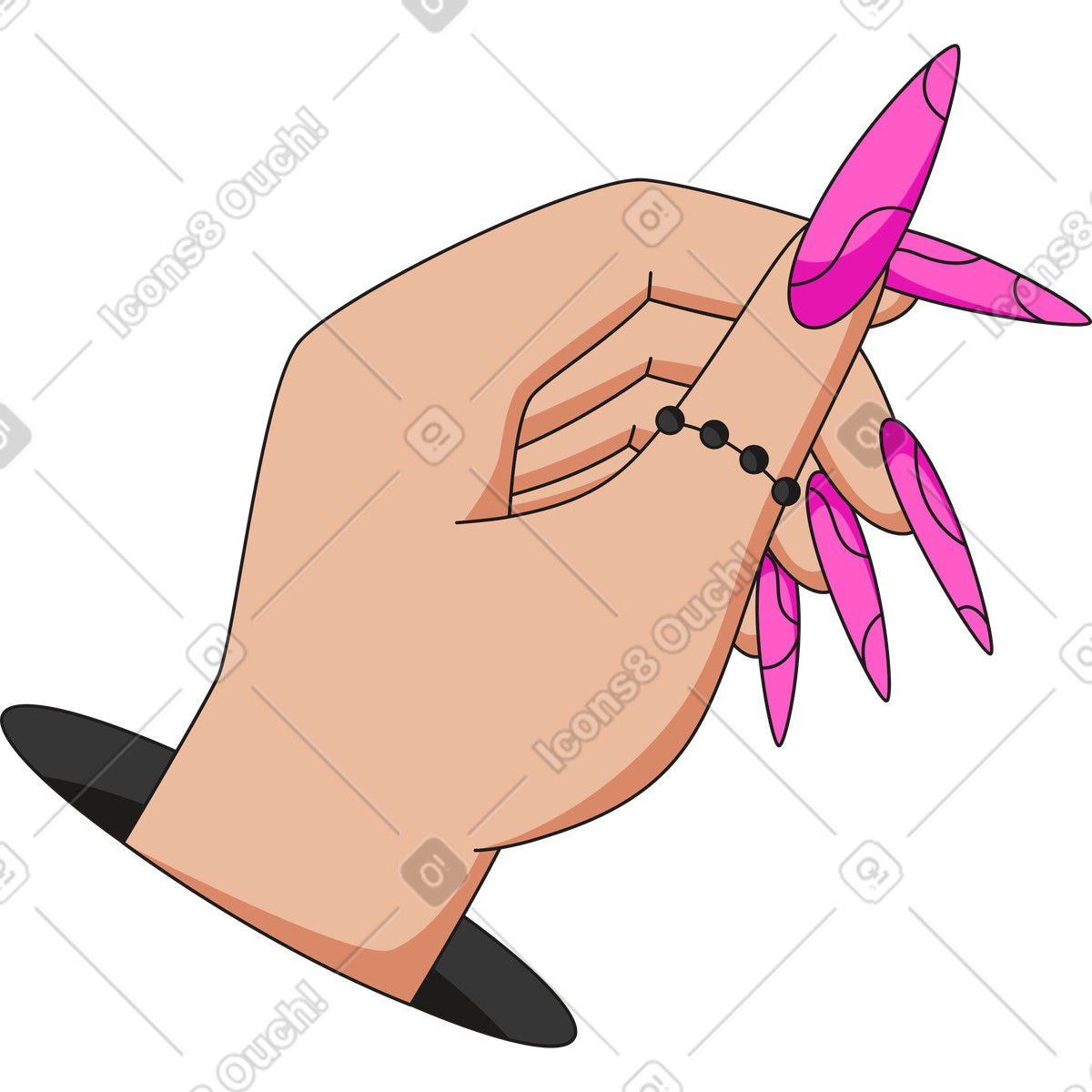 Ilustração de Mão dobrada em no estilo Moji para baixar em PNG, SVG