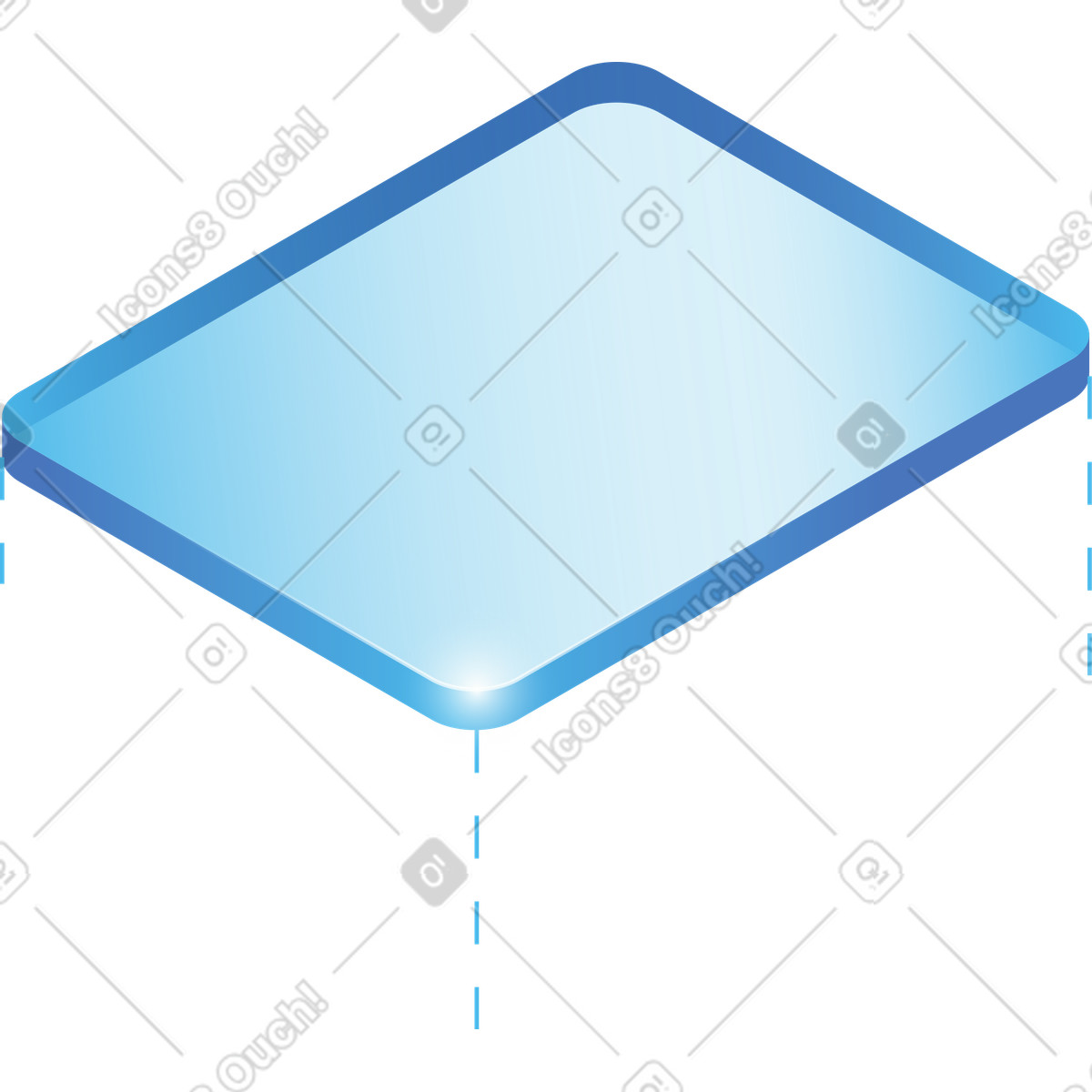 Cornice in vetro con linee punteggiate illustrazione stile Quantum scarica PNG, SVG