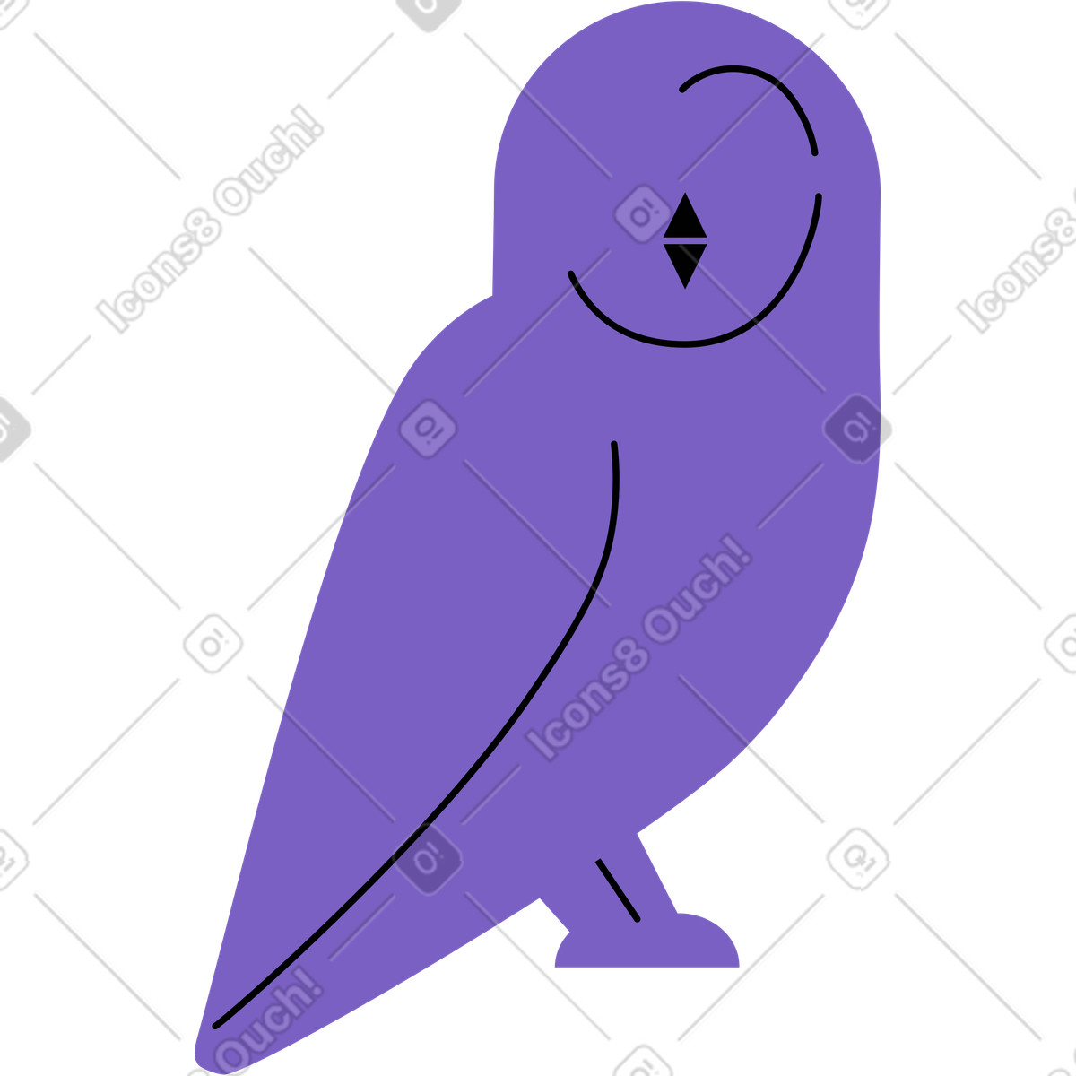 Mellow スタイルの フクロウ のイラストをPNG、SVG形式でダウンロード