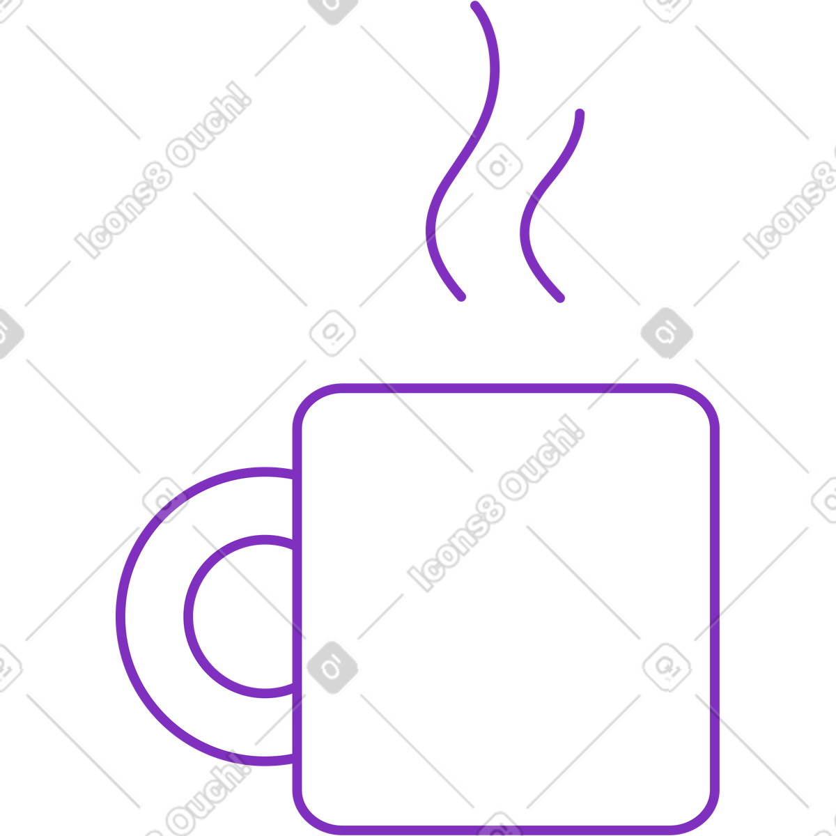 Elastic 스타일의 스팀 커피 머그잔 일러스트레이션 PNG, SVG 다운로드