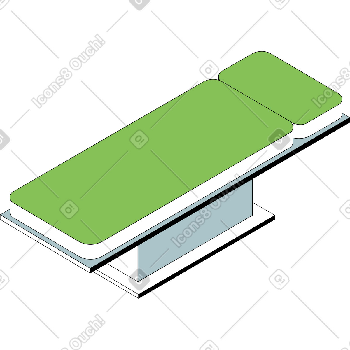 Illustration Divan médical dans le style Isometric à télécharger aux formats PNG, SVG