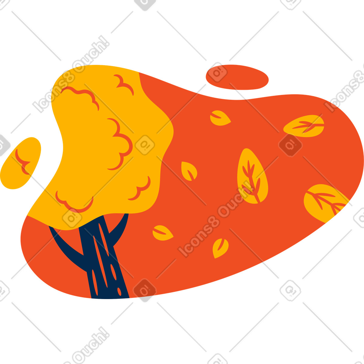 Autumn illustration in Flame style download in PNG, SVG