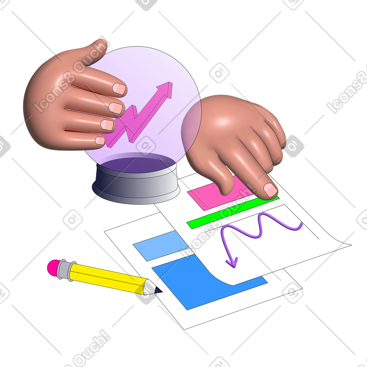 Analisi e previsioni finanziarie illustrazione in stile Pop scarica in PNG, SVG