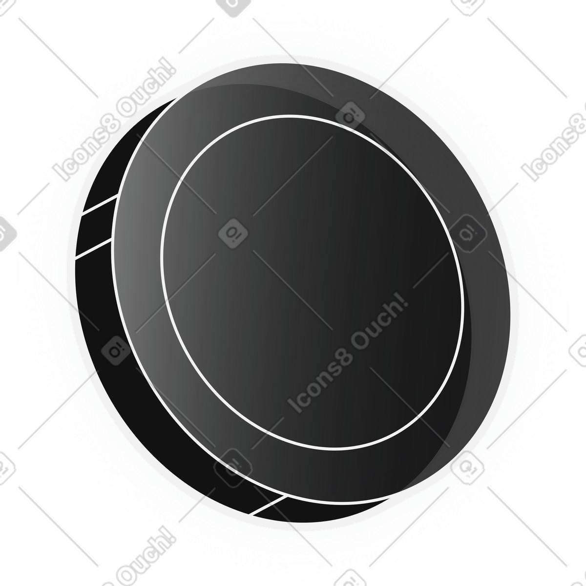 Cryptocurrency token with blank black coin template illustration in Inverse style download in PNG, SVG