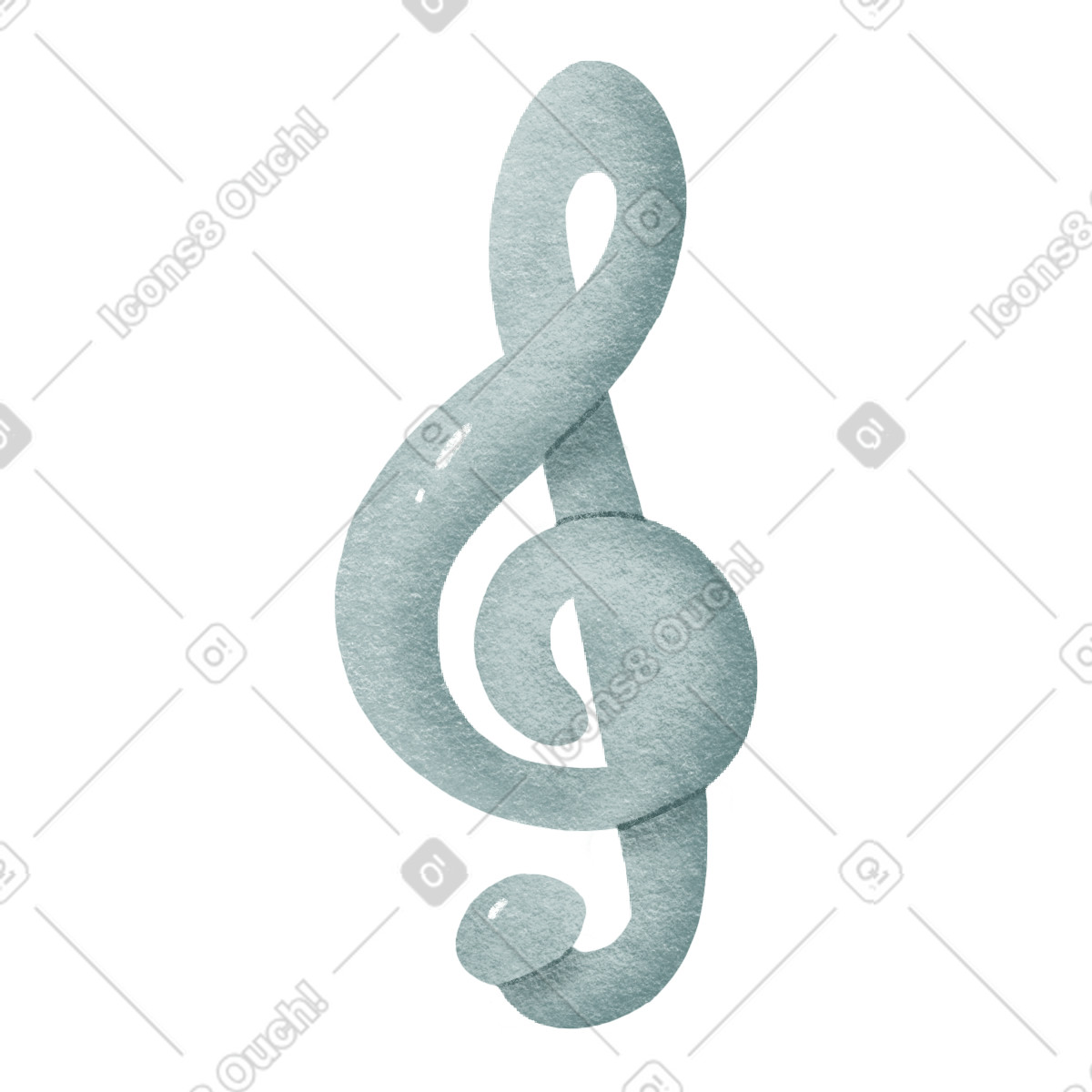 Treble clef-Illustration im Woolly-Stil als Download in PNG, SVG