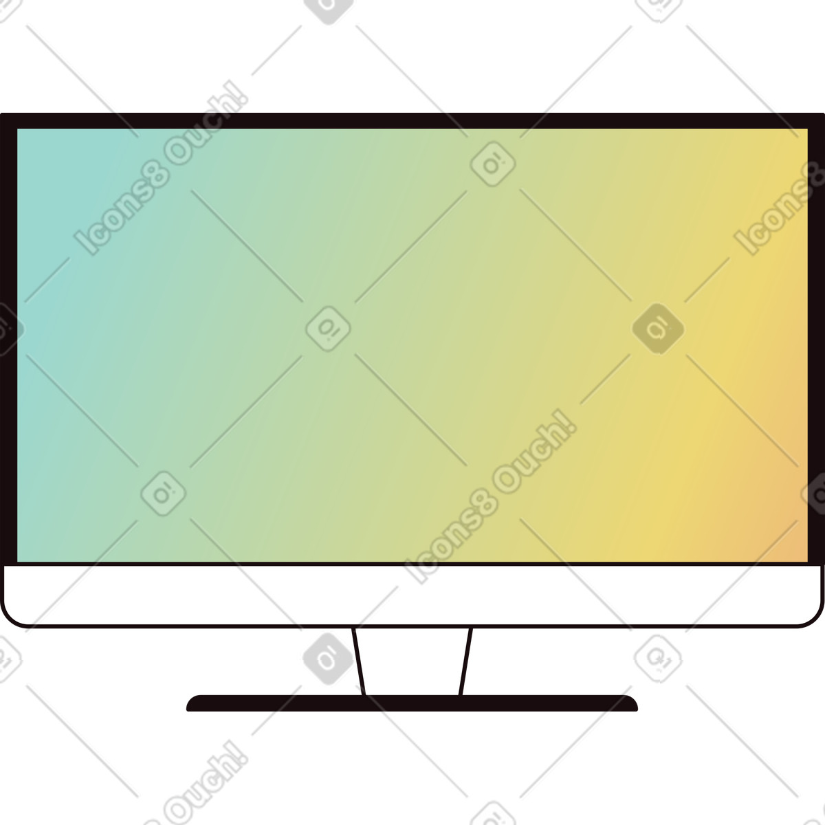 Ilustración Monitor de computadora en estilo Delight a descargar en PNG y SVG