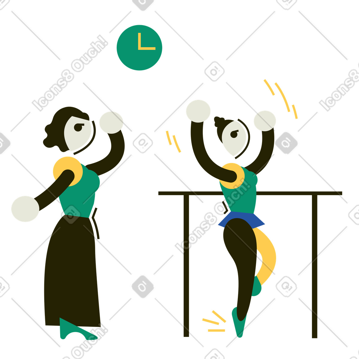 Young woman at a classic dancing lesson illustration in Spot style download in PNG, SVG