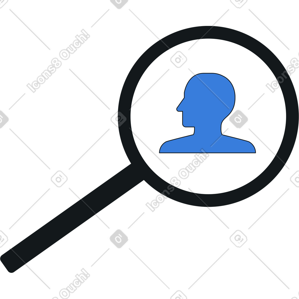 User profile analysis illustration in Midnight style download in PNG, SVG