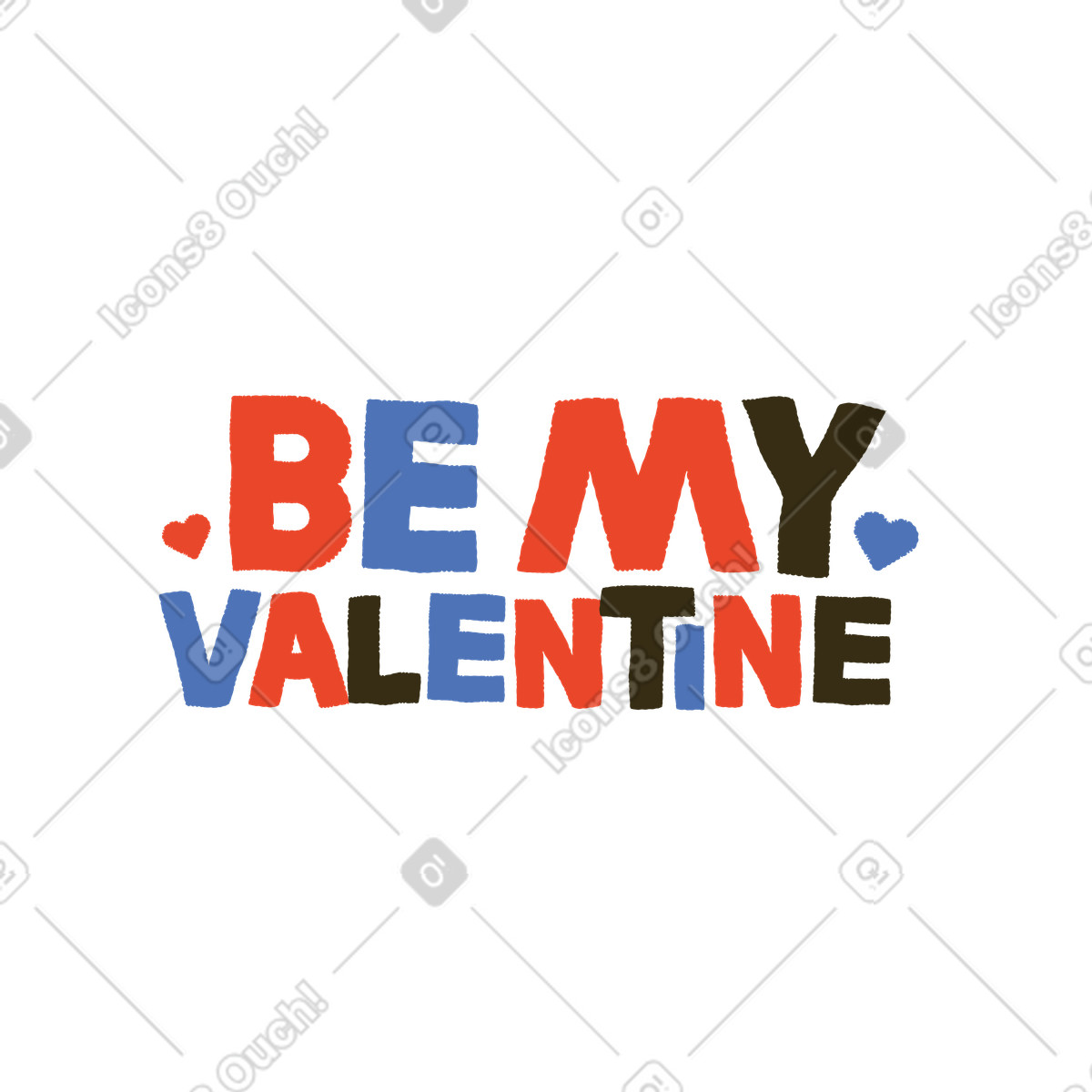 Bermuda 스타일의 Lettering be my valentine 일러스트레이션 PNG, SVG 다운로드