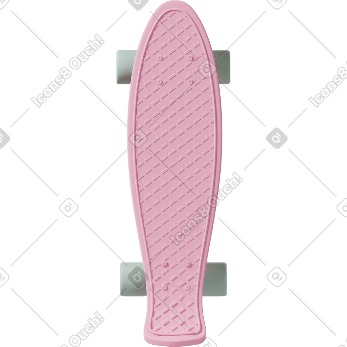 Vista dall'alto dello skateboard rosa illustrazione in stile 3D Casual life scarica in PNG, SVG