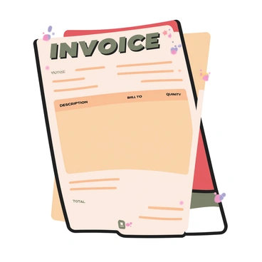An invoice is displayed in the format of vintage comic book panels. Each panel is outlined with bold black lines, creating a clear separation between them. The background of each panel features vibrant colors, such as bright reds, yellows, and greens. The main content of the invoice includes a large, bold title at the top saying "INVOICE" in a playful, stylized font. Below the title, there are sections labeled "Date," "Bill To," "Description," "Quantity," and "Total," each presented in their own smaller panels. Each section contains clear, concise text in a contrasting color for easy readability, with playful details like stars and comic-style bursts decorating the edges.