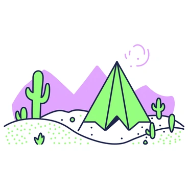 An origami pyramid is placed centrally in the image, showcasing its intricate folds and sharp edges. Surrounding the pyramid is a miniature desert landscape, featuring small sand dunes with gentle slopes. Tiny cacti with distinct shapes are scattered throughout the scene, some standing tall while others are slightly bent. In the foreground, there are fine grains of sand creating a textured surface. The background includes the silhouette of distant hills, enhancing the sense of depth in the landscape.