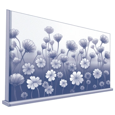 A large mural featuring a field of colorful geraniums on a city wall