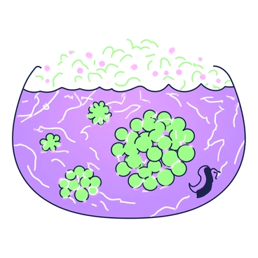 A vast ocean scene is depicted, showcasing swirling currents in the water. Below the surface, clusters of phytoplankton are illuminated, creating a breathtaking natural light show. The phytoplankton emit vibrant glows, reflecting the movement of the currents above them. The surface of the ocean shows gentle ripples, with hints of the vibrant light breaking through, creating a mesmerizing effect. Small fish can be seen swimming through the currents, interacting with the vibrant displays of light. The overall composition captures the dynamic relationship between the phytoplankton and the ocean currents.