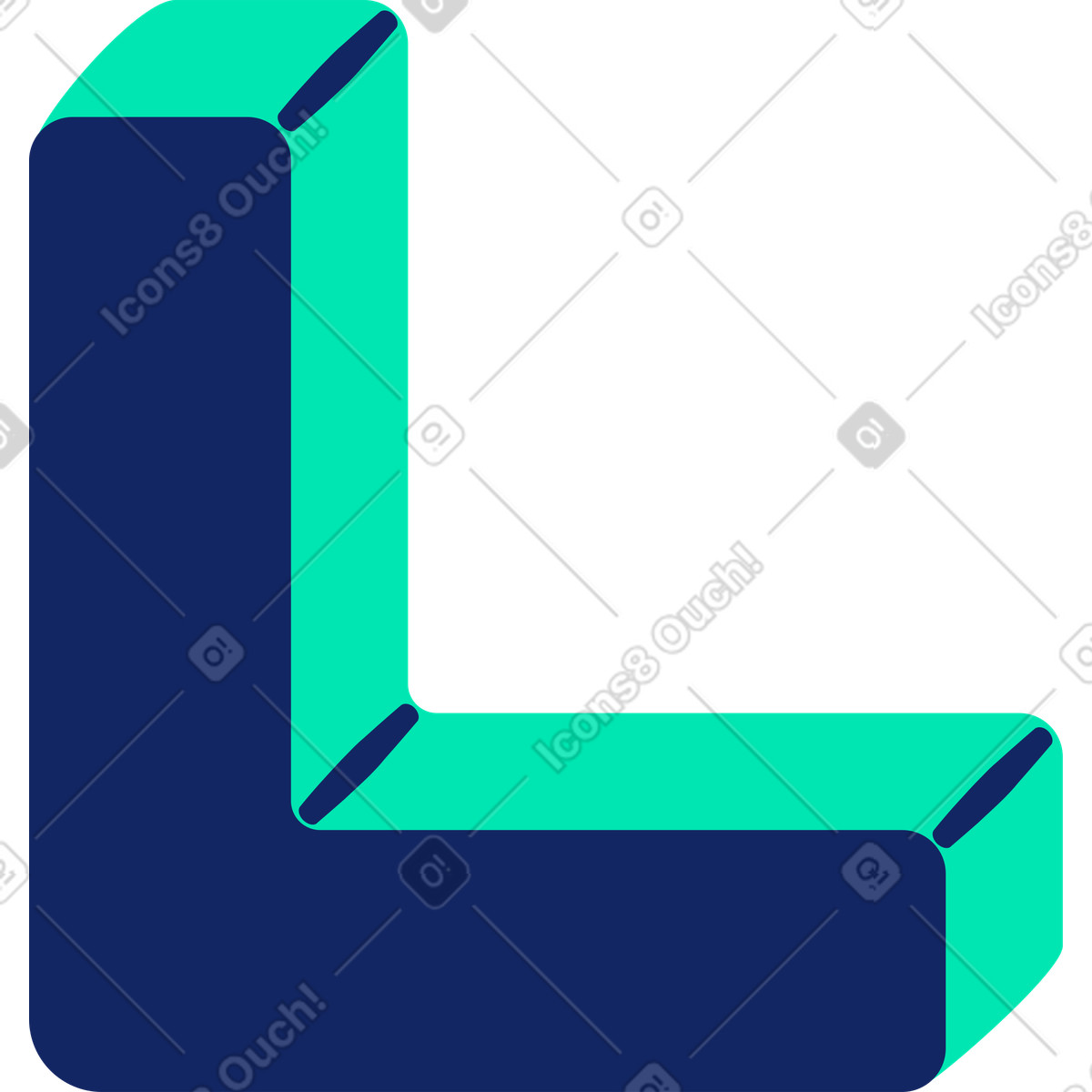 Ilustración Letra l en estilo Cyborg a descargar en PNG y SVG