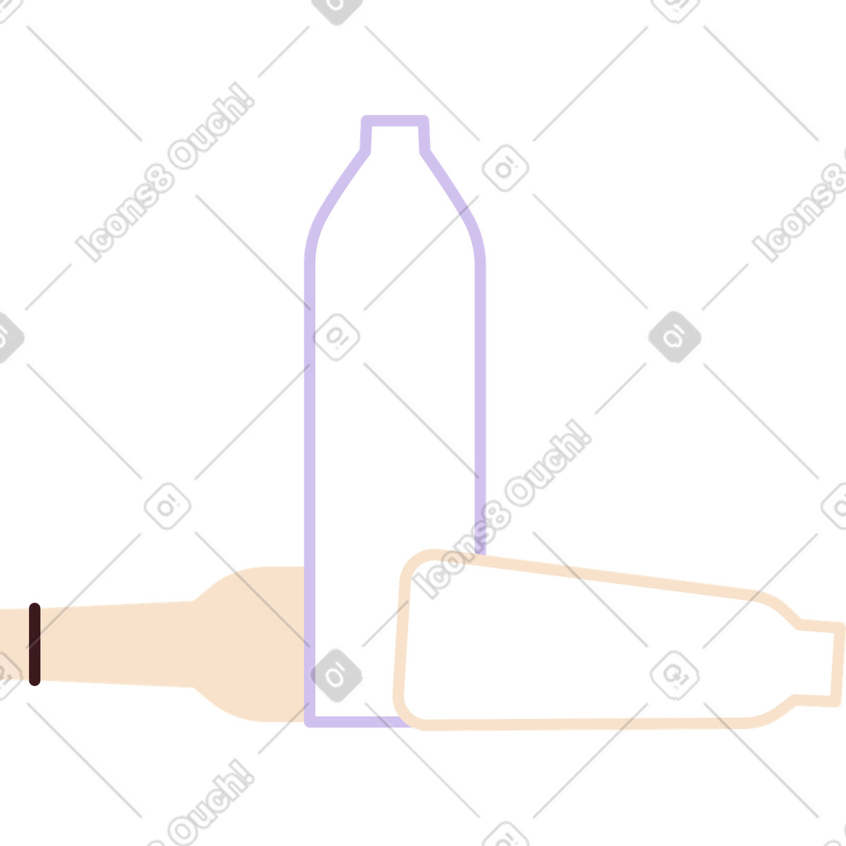 Ilustração de Garrafas em no estilo Folks para baixar em PNG, SVG