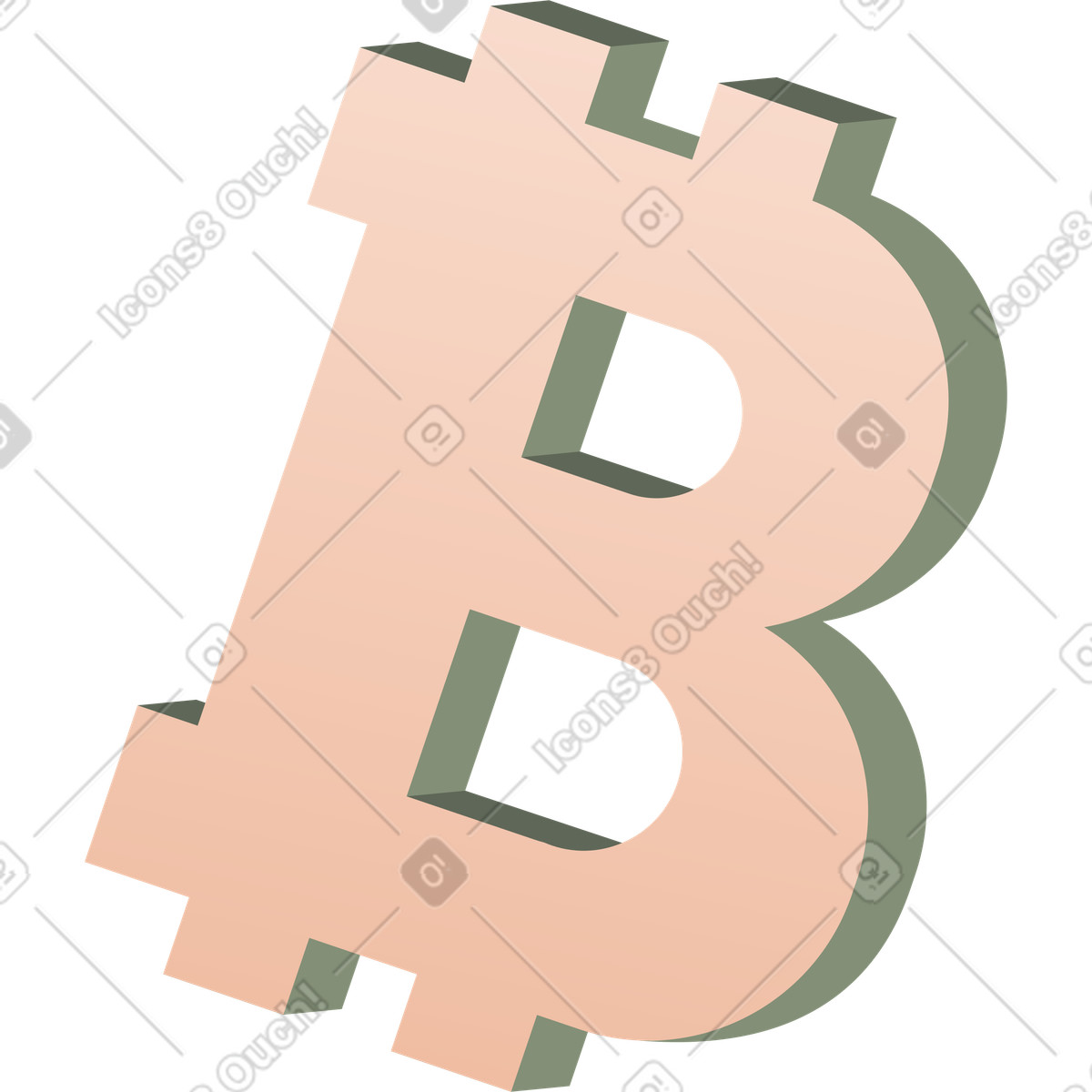 Ilustración Símbolo de volumen bitcoin en estilo Coworking a descargar en PNG y SVG