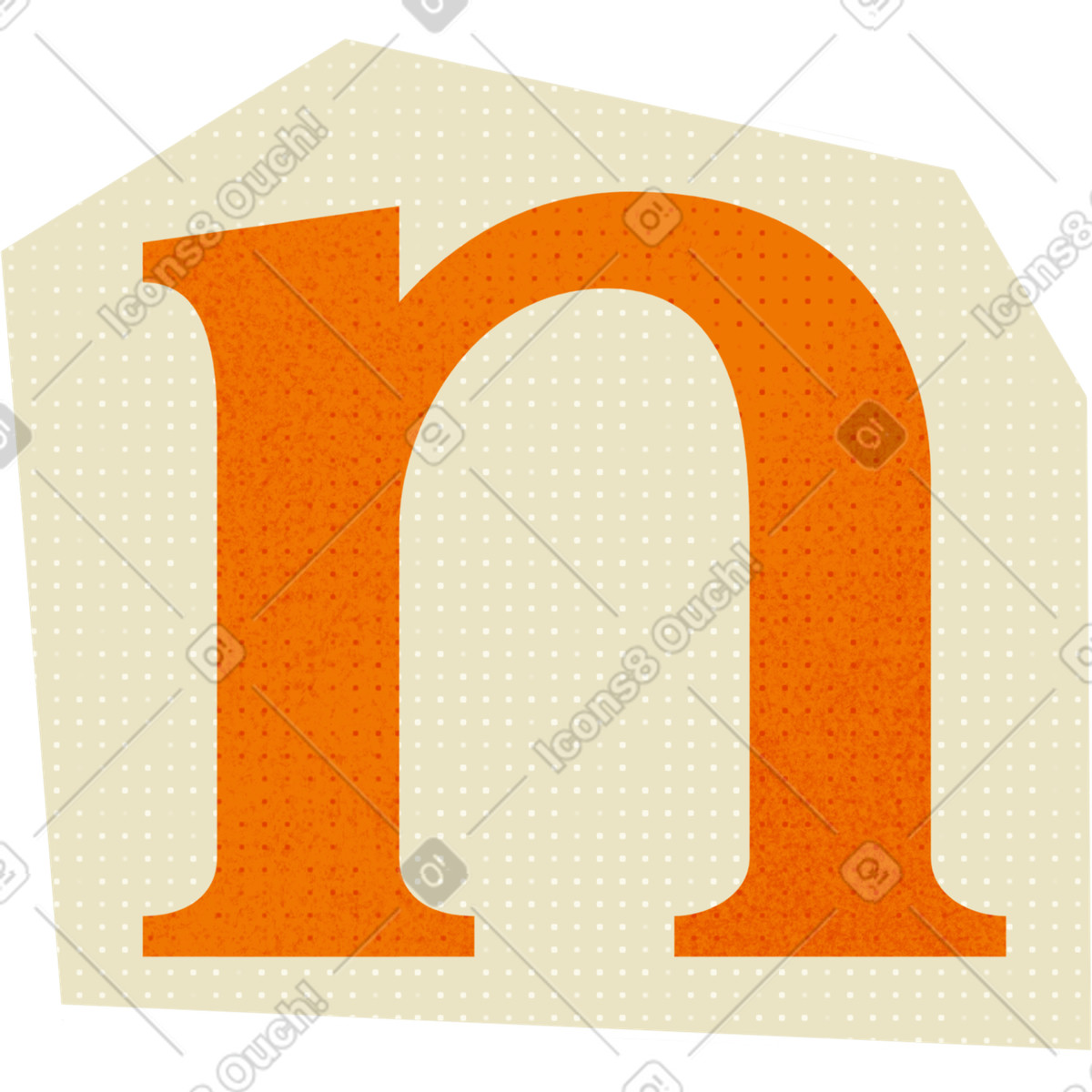 Ilustración Collage lowercase letter n en estilo Paper Cut a descargar en PNG y SVG