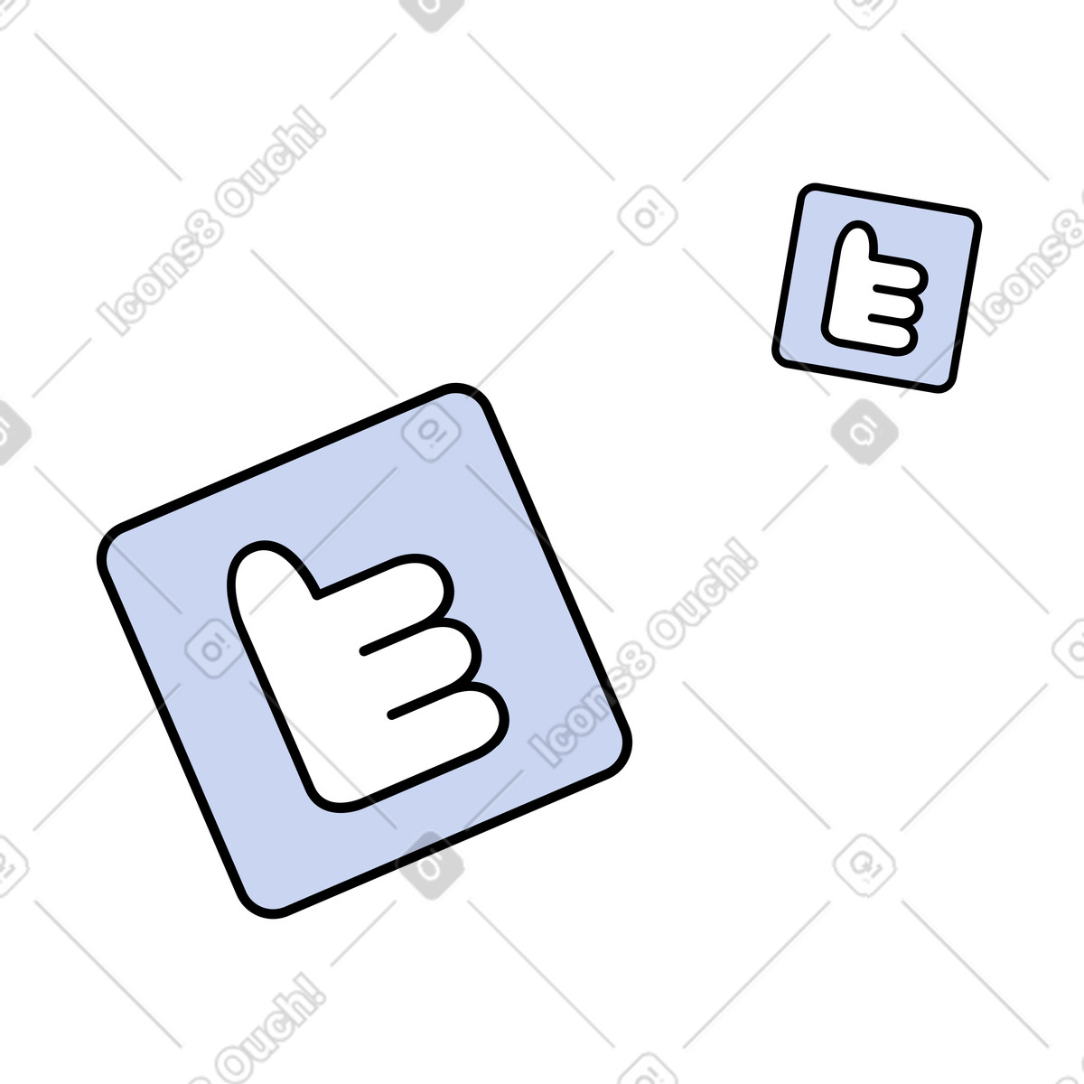Bloom スタイルの 脈動するいいね のアニメーションイラストをGIF、Lottie (JSON)、AEでダウンロード