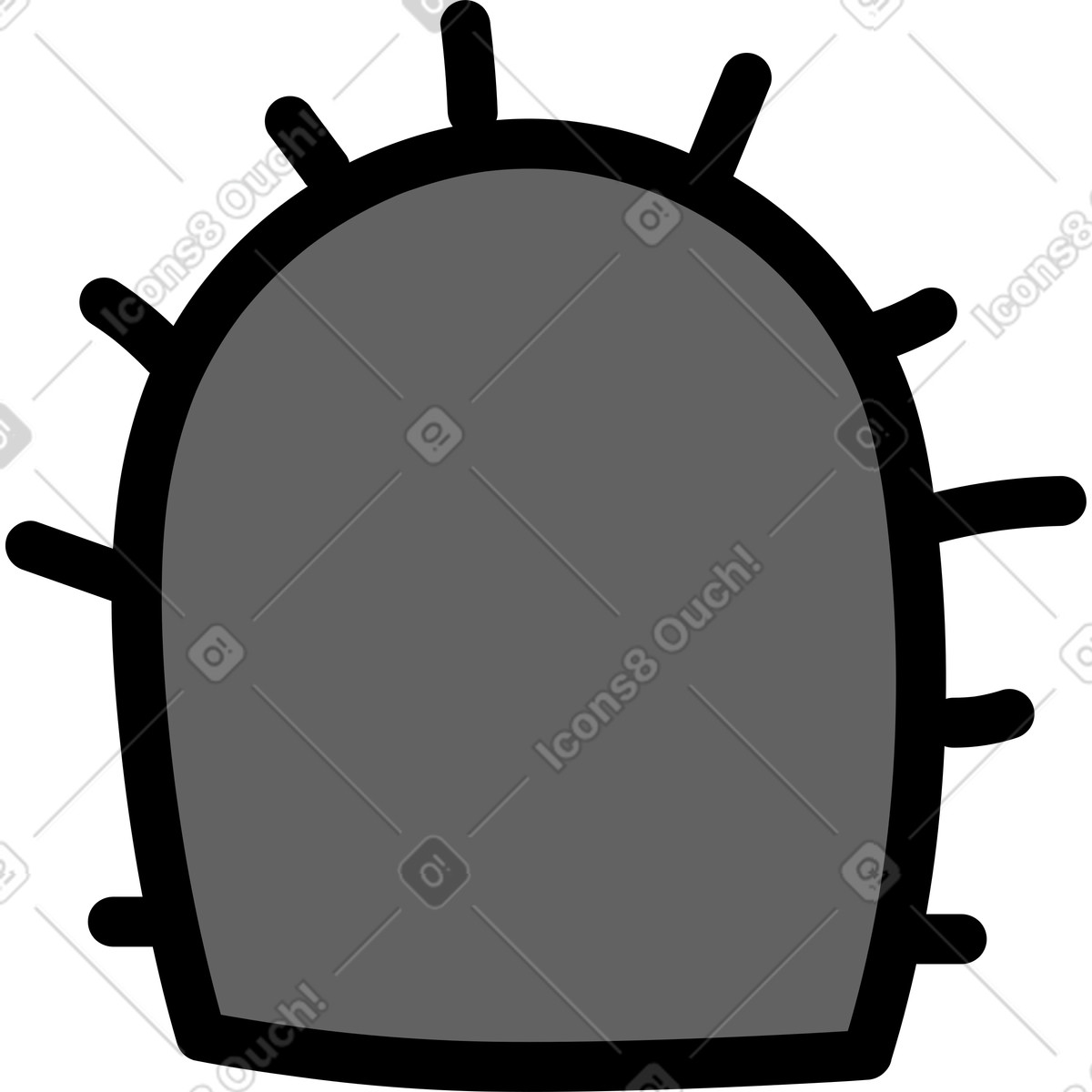 Kaktus-Illustration im Purr-Stil als Download in PNG, SVG