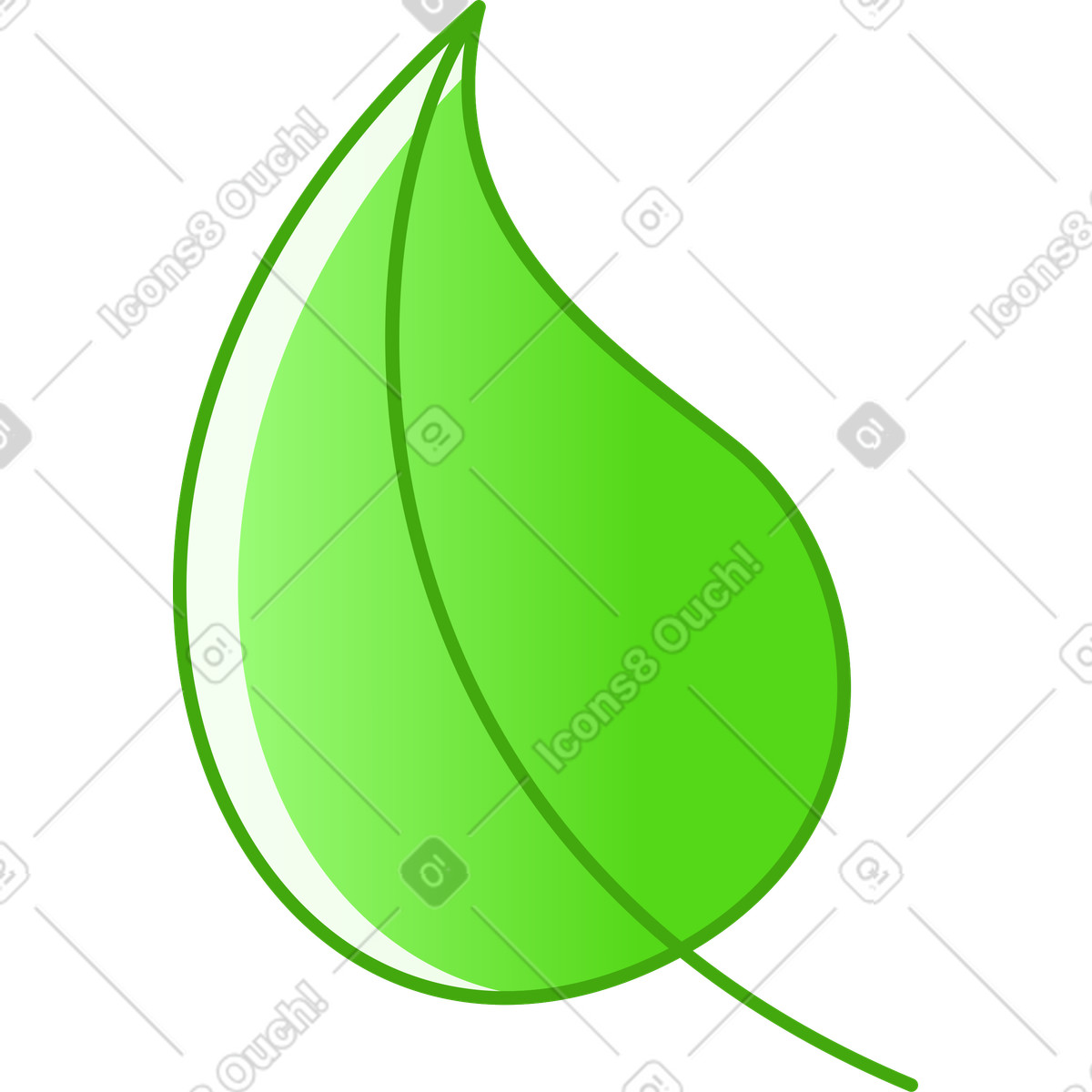Tree leaf illustration in Rainbow style download in PNG, SVG