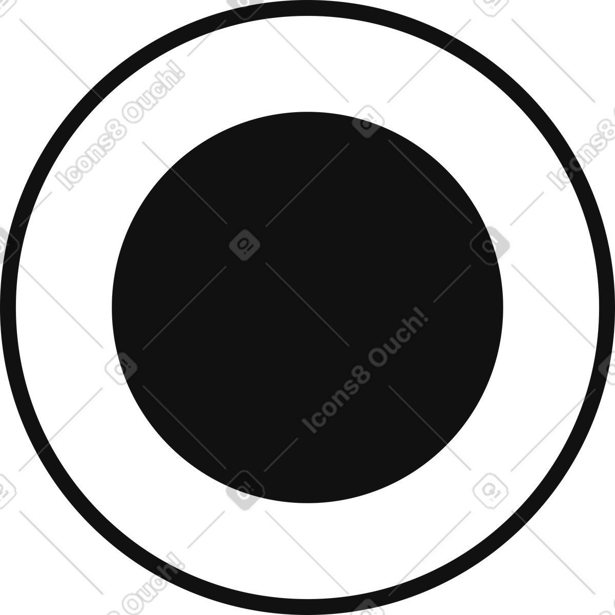Иллюстрация Circle minimal black concentric rings geometric shape on dark background в стиле Main — скачать в форматах PNG, SVG