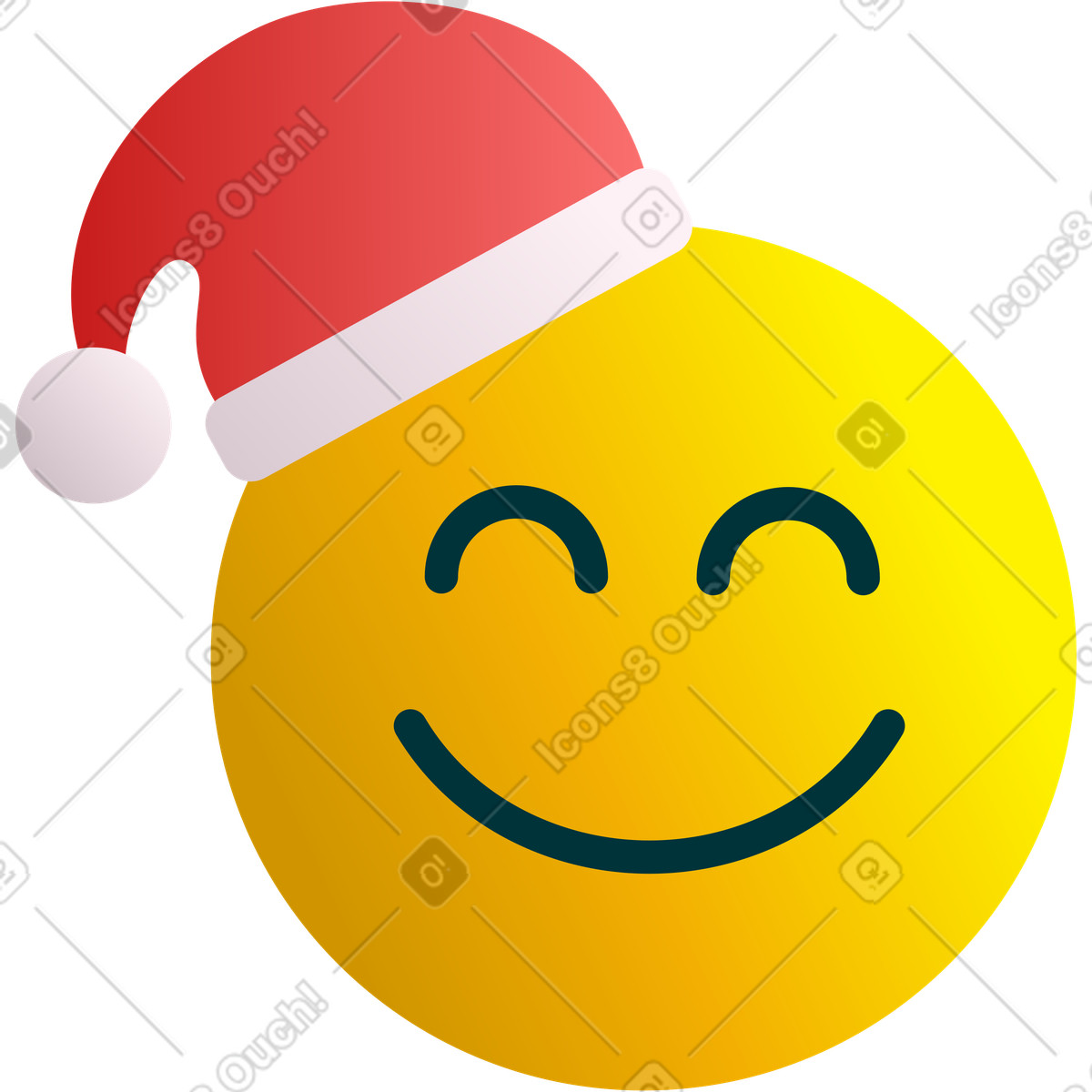 Weihnachtsmann-emoji-Illustration im Silky-Stil als Download in PNG, SVG