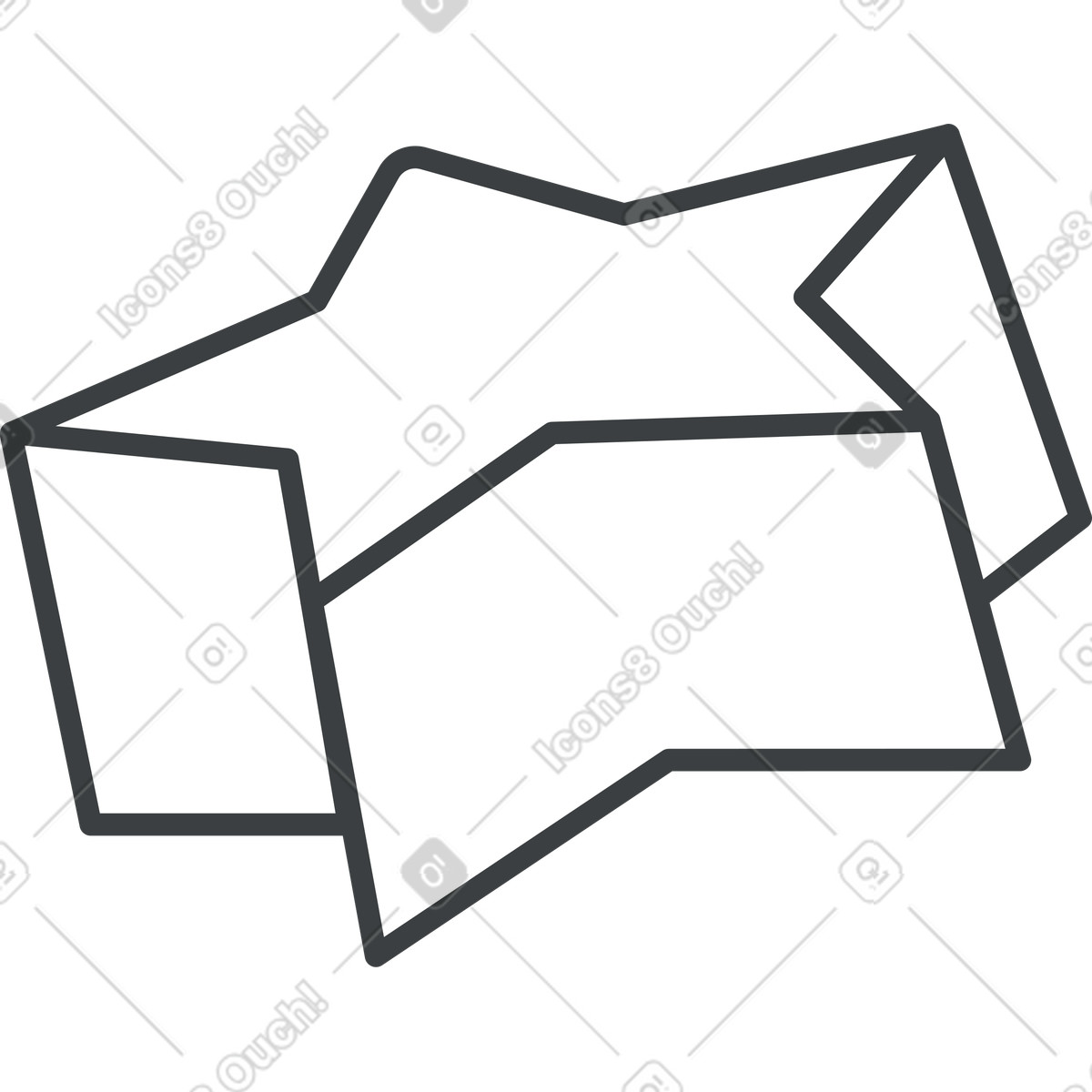 Three-dimensional star with a black outline illustration in Kiddo style download in PNG, SVG