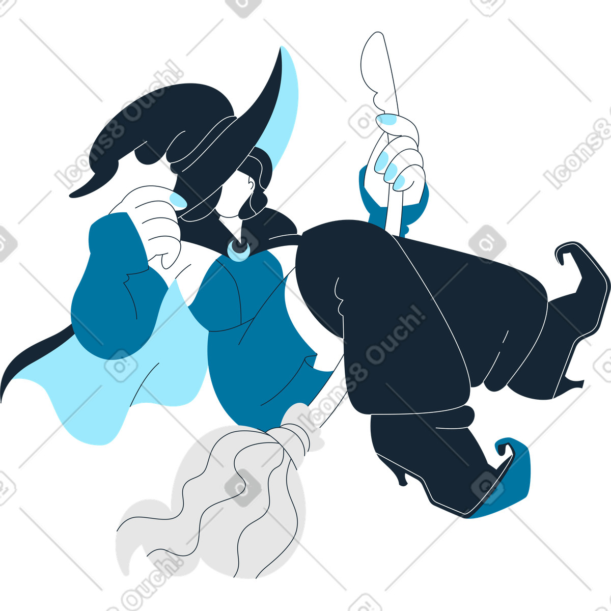 Indigo スタイルの ふらいんぐうぃっち のイラストをPNG、SVG形式でダウンロード