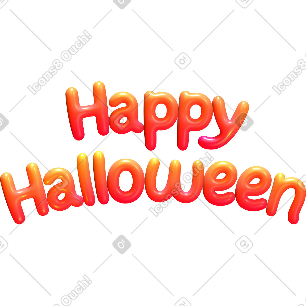 Lettering 3d buon halloween illustrazione in stile scarica in PNG, SVG