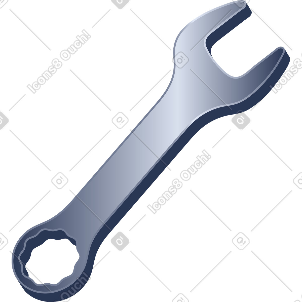 Wrench illustration in PNG, SVG