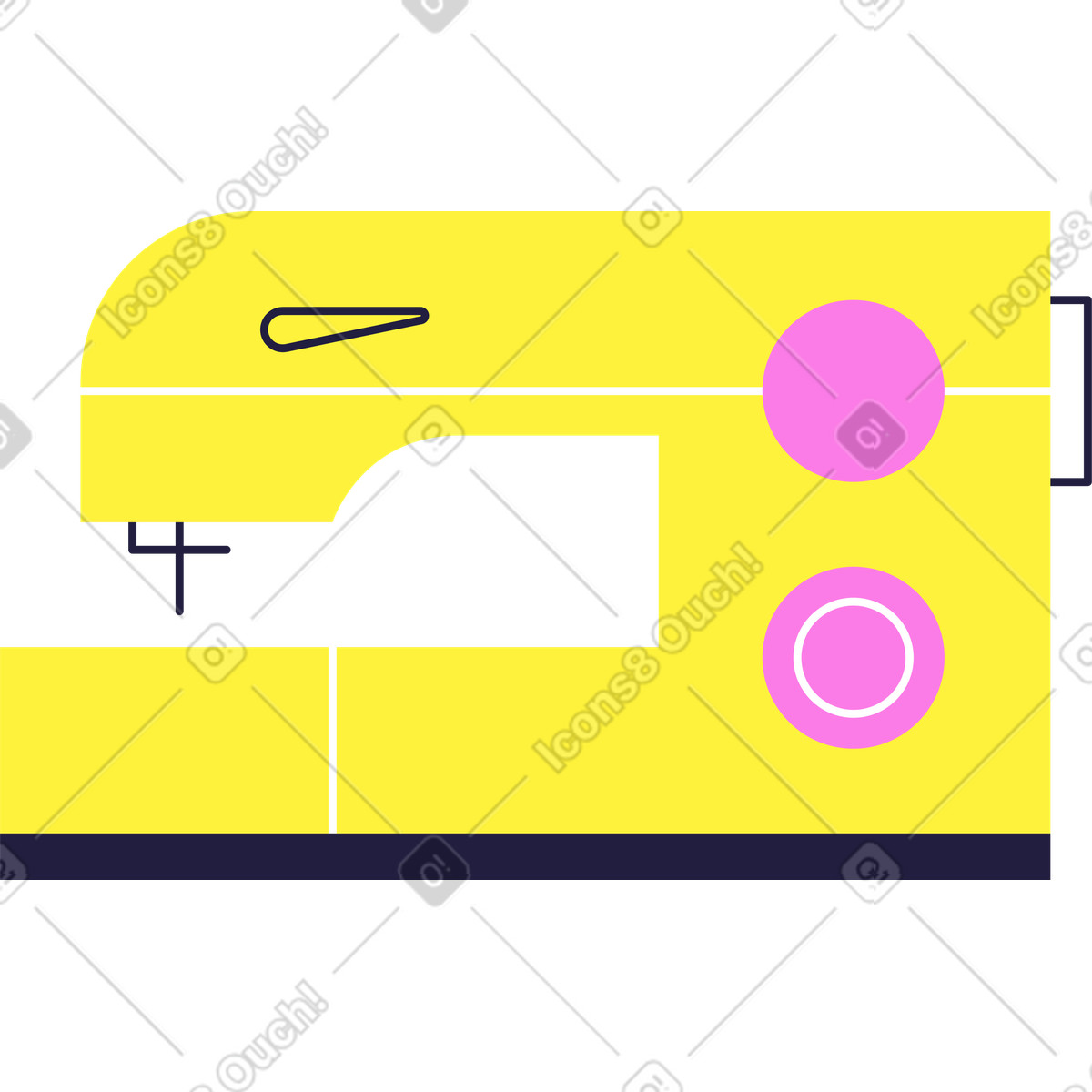 Illustration Machine à coudre dans le style Mellow télécharger aux formats PNG, SVG