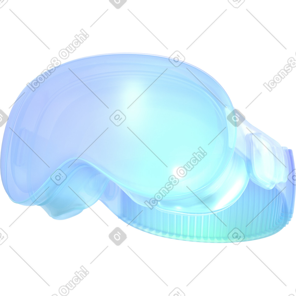 Visore vr semitrasparente pro illustrazione in stile 3D Glassy scarica in PNG, SVG