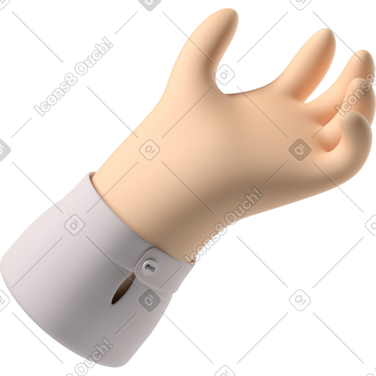 3D Hands Fun&Wild スタイルの 淡い肌の手で与える のイラストをPNG、SVG形式でダウンロード