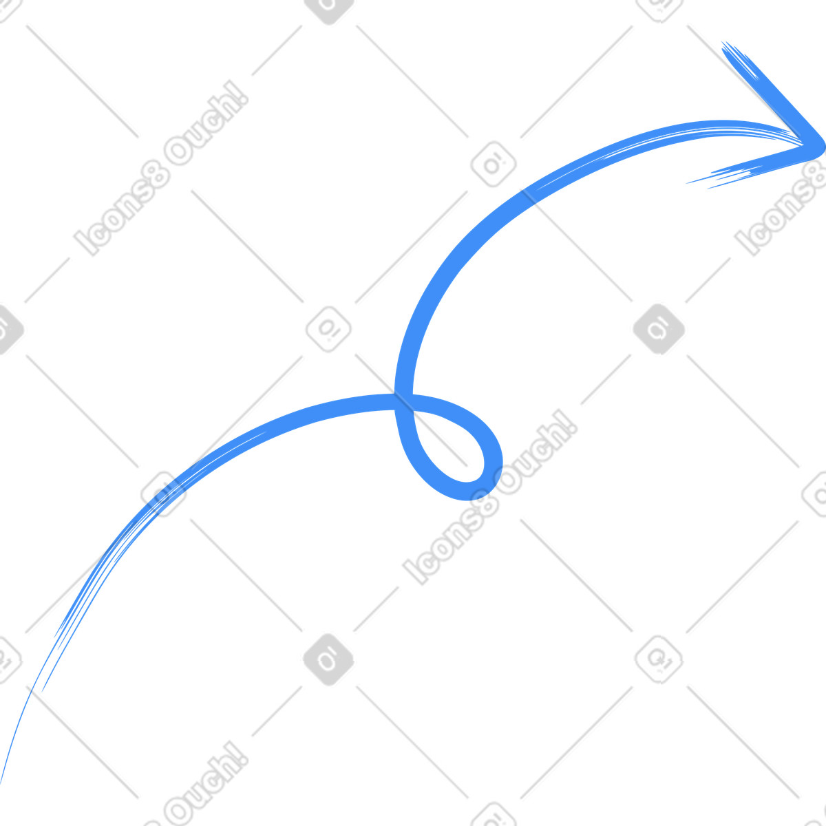 Иллюстрация Hand-drawn arrow with loop в стиле Grain — скачать в форматах PNG, SVG