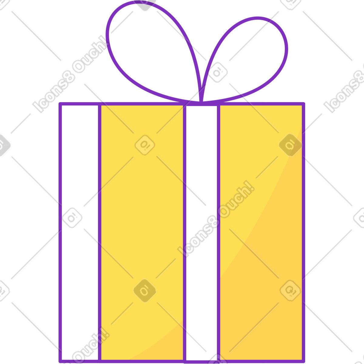 Ilustración Box with yellow bow en estilo Elastic a descargar en PNG y SVG