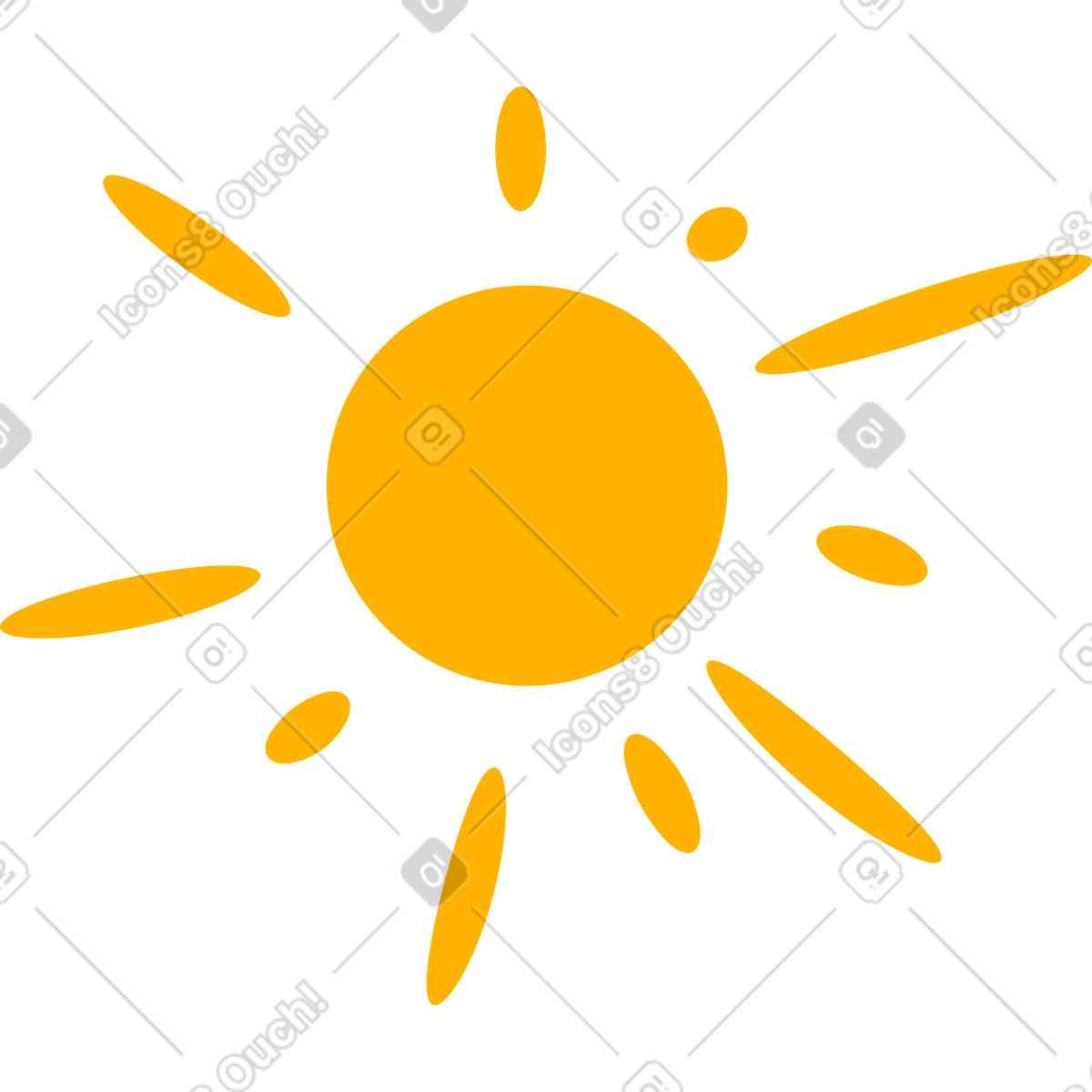 Illustration Soleil avec des rayons dans le style Flame à télécharger aux formats PNG, SVG