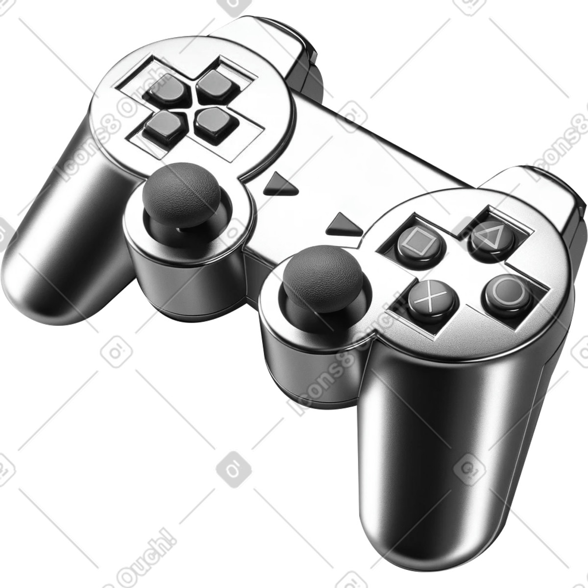 Ilustração de Gamepad cromado em no estilo Chromed para baixar em PNG, SVG