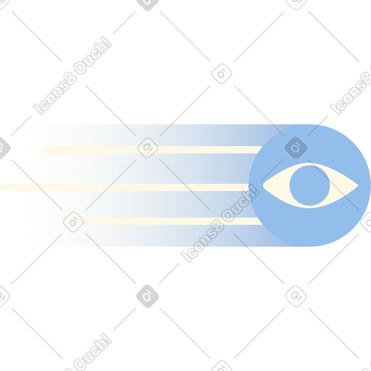 Data flow with eye icon illustration in Beam style download in PNG, SVG