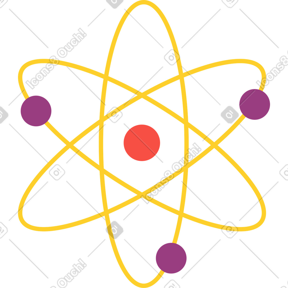 Kern eines atommoleküls-Illustration im Sammy-Stil als Download in PNG, SVG