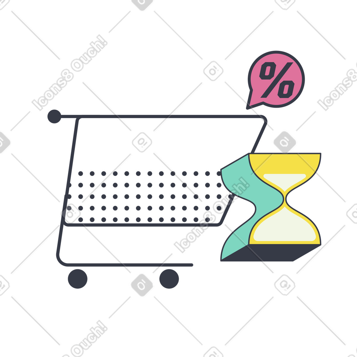 Sicherer online-kreditkauf-Illustration im Abstract-Stil als Download in PNG, SVG