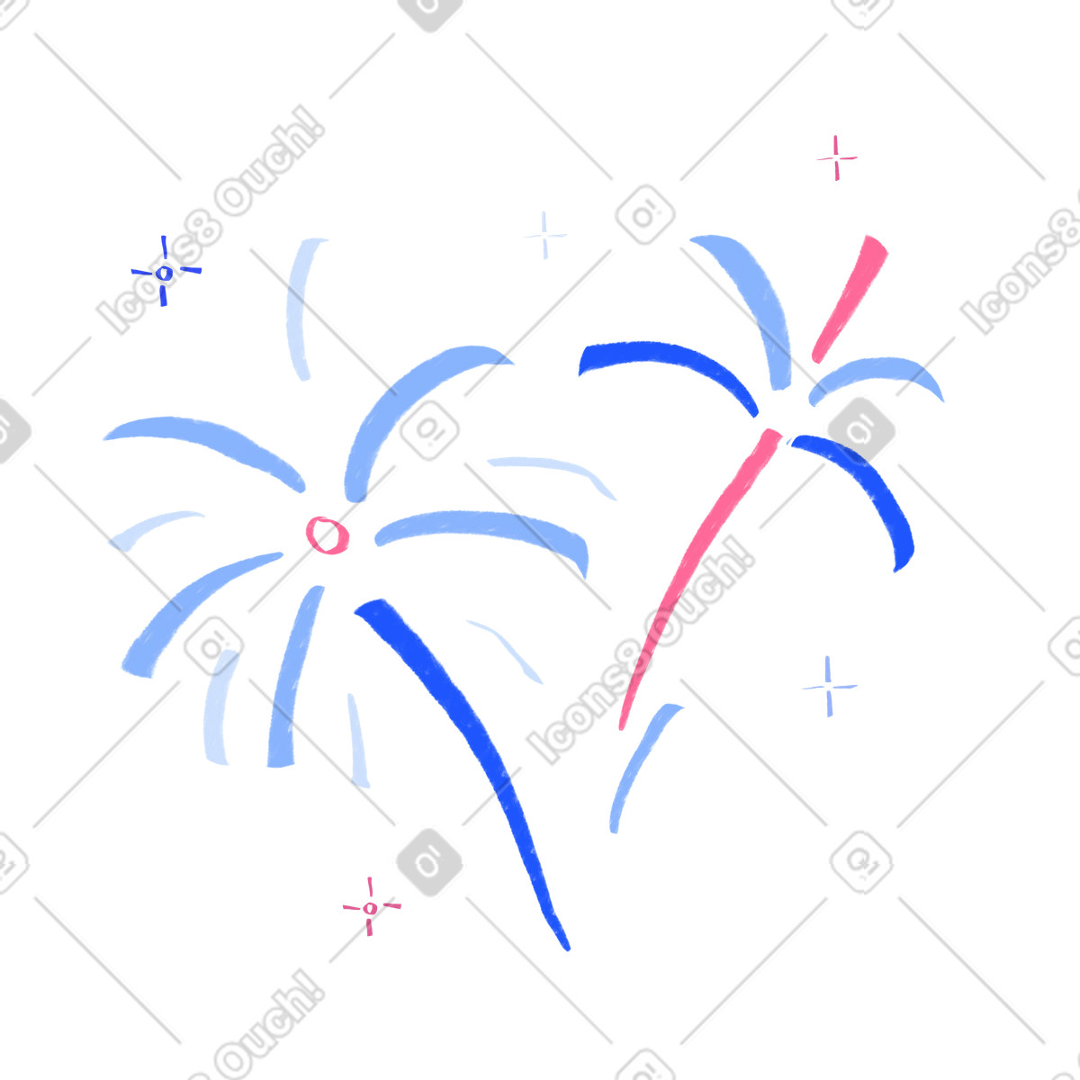 Fireworks display illustration sparks clipart image on transparent background PNG