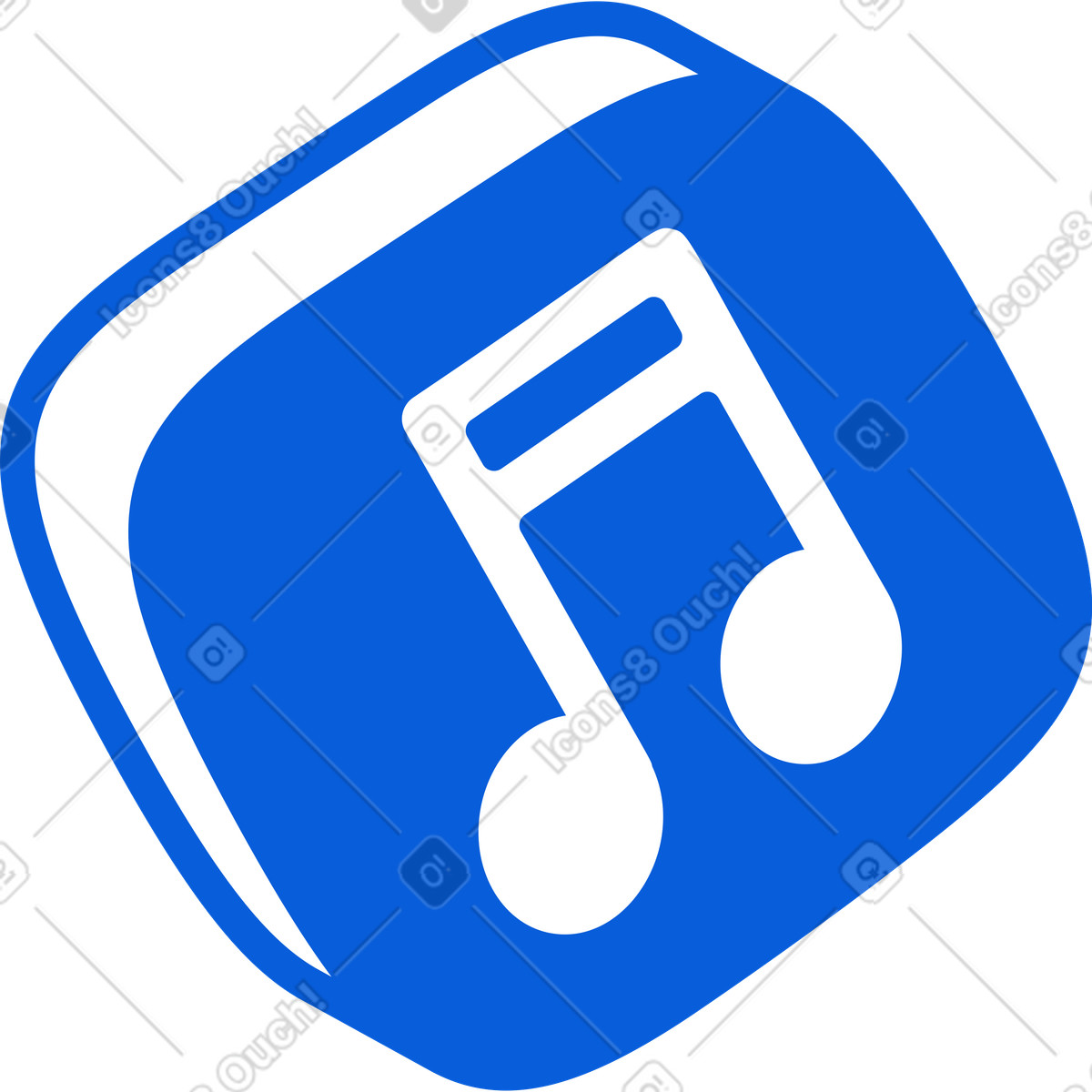 Ilustración Botón con nota musical en estilo Handy Line a descargar en PNG y SVG