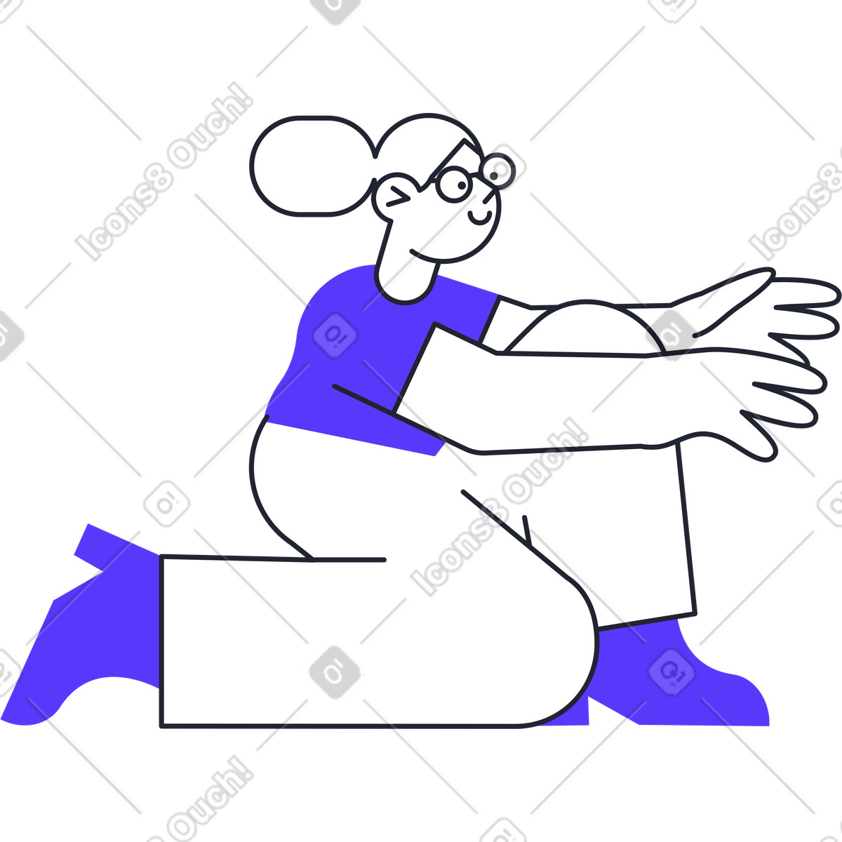 Donna illustrazione in stile Pablita scarica in PNG, SVG