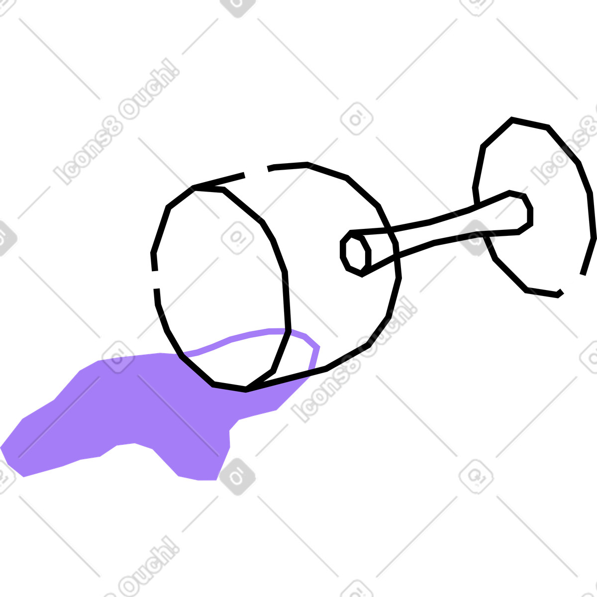Amethyst 스타일의 음료수를 쏟은 유리 일러스트레이션 PNG, SVG 다운로드