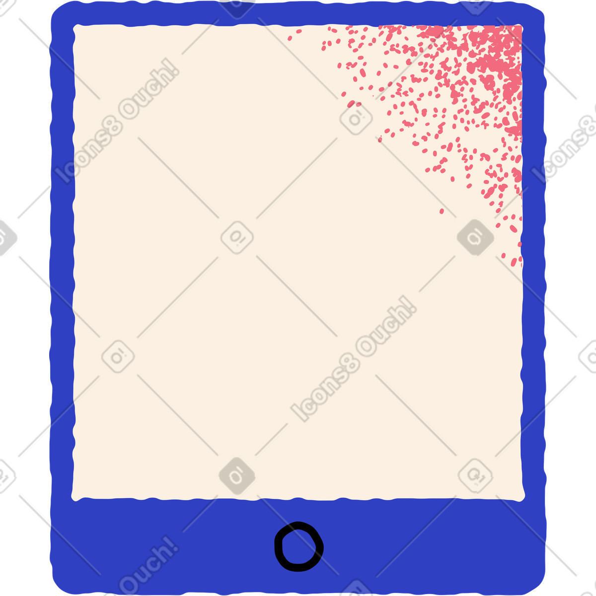 Illustration Vue de face la tablette dans le style Pablo à télécharger aux formats PNG, SVG