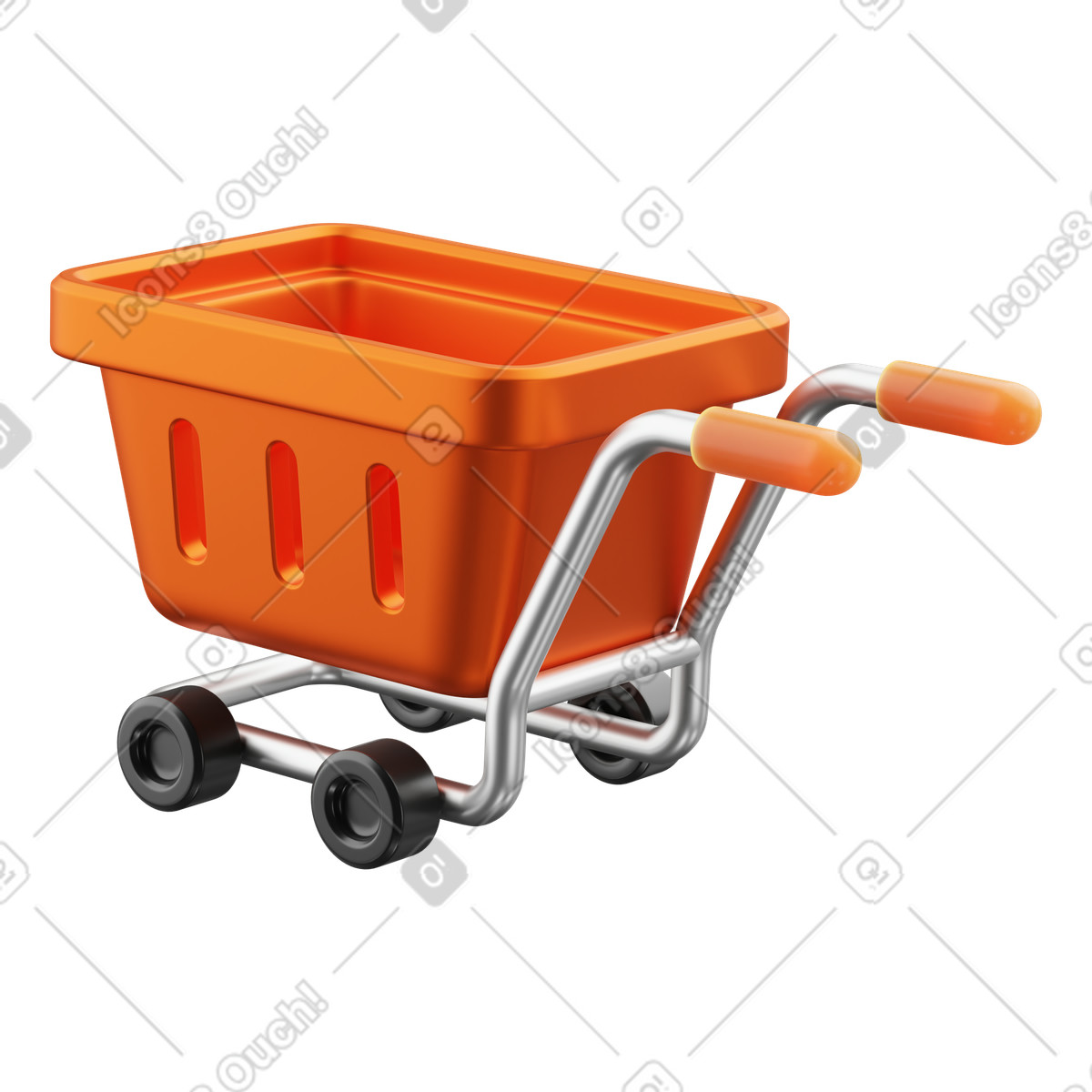 Empty shopping cart, Online ordering and checkout illustration in PNG, SVG