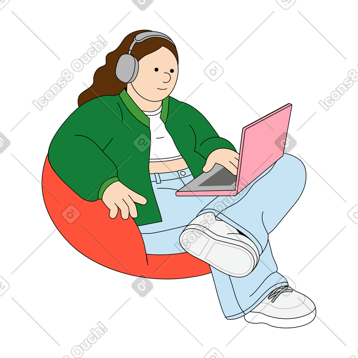 Balancing concentration and task management illustration chill clipart image in PNG