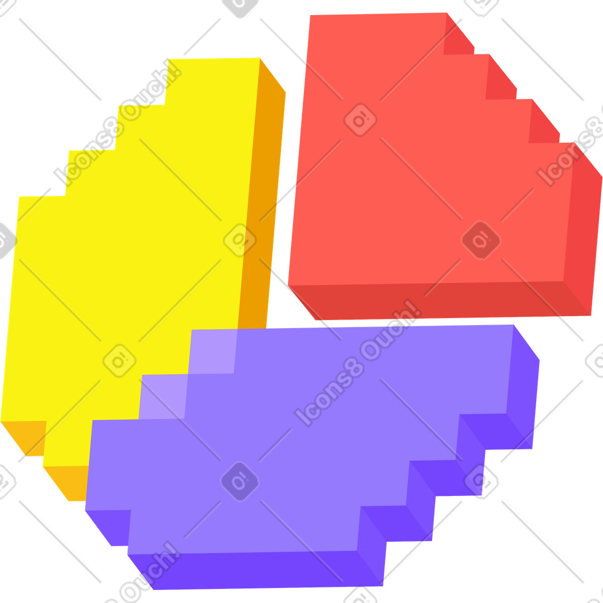 Pie chart illustration in 8bit style download in PNG, SVG